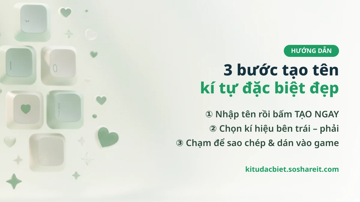 Hướng dẫn 3 bước tạo tên kí tự đặc biệt đẹp trên SoShareIT