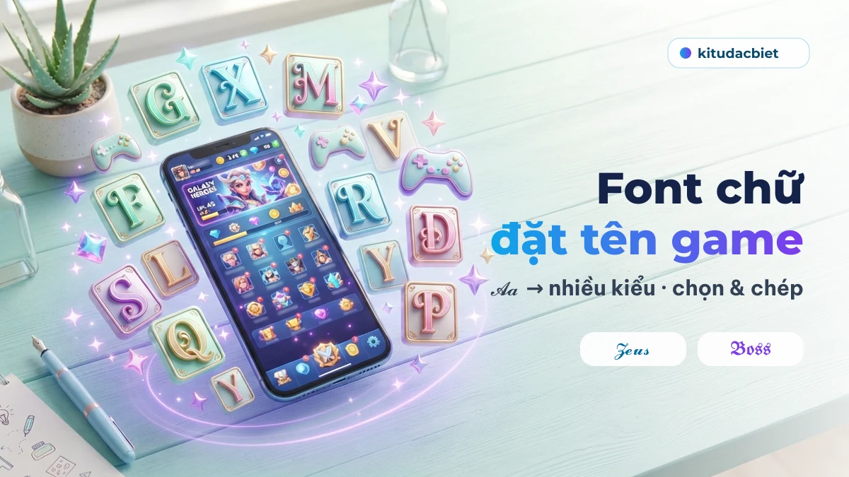 Font chữ đặt tên game đẹp nhiều kiểu tại kitudacbiet