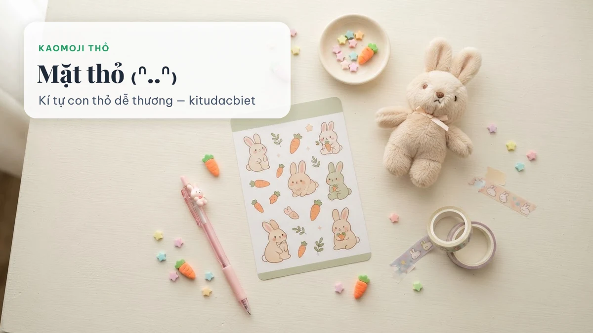 Kaomoji con thỏ mặt thỏ dễ thương để copy