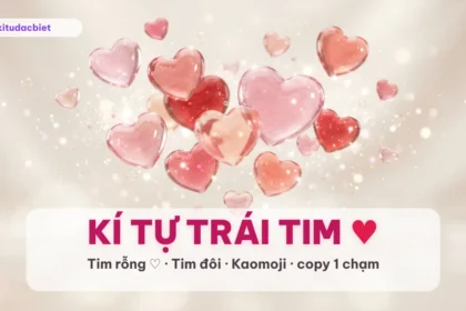 Kí tự trái tim ❤ ♡ copy nhanh tại kitudacbiet