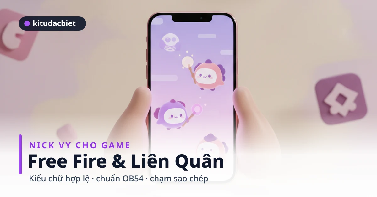 Nick Vy cho Free Fire và Liên Quân