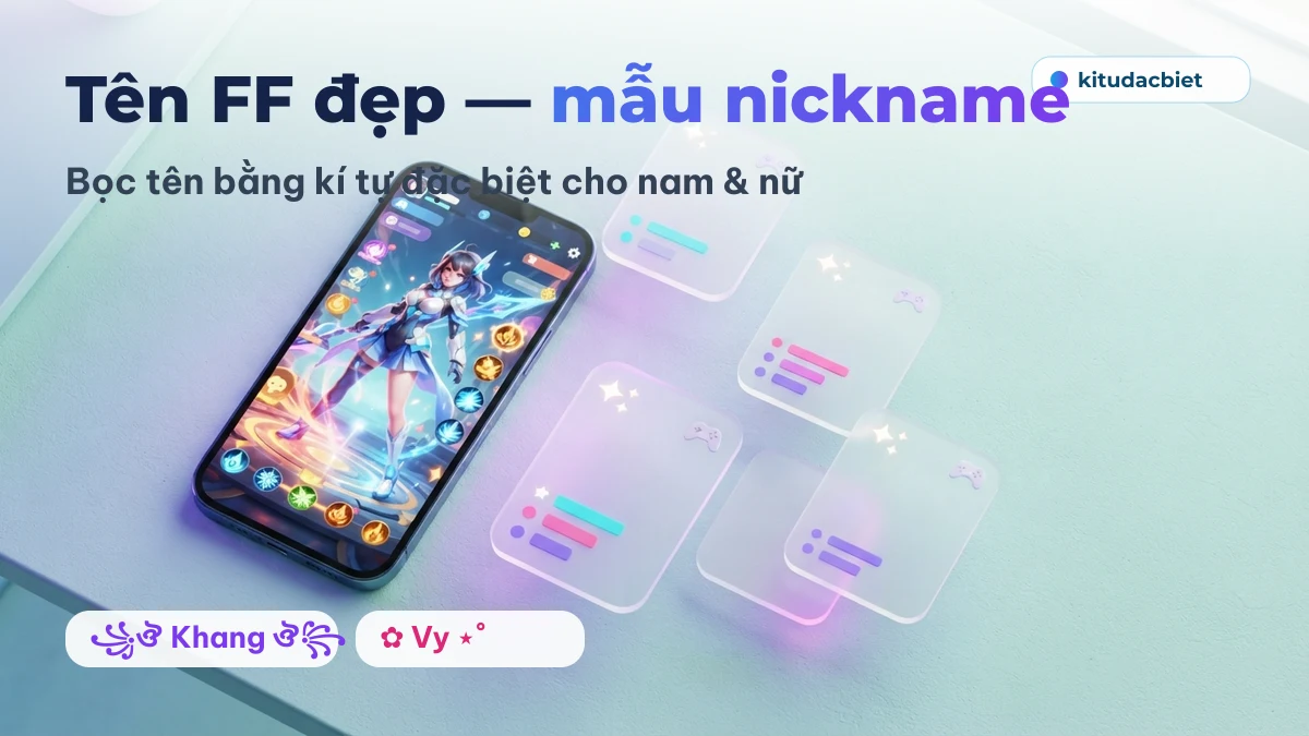 Mẫu tên FF đẹp có kí tự đặc biệt cho nam và nữ tại kitudacbiet