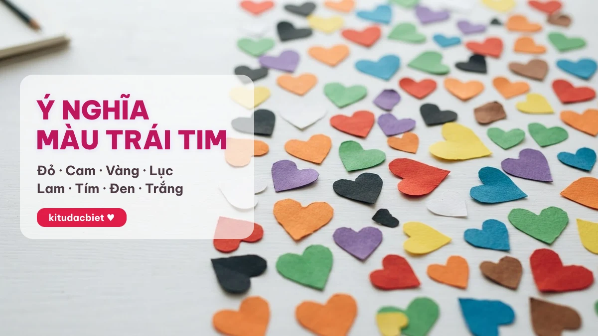 Ý nghĩa màu emoji trái tim Ý nghĩa màu sắc emoji trái tim đỏ cam vàng lục lam tím đen trắng