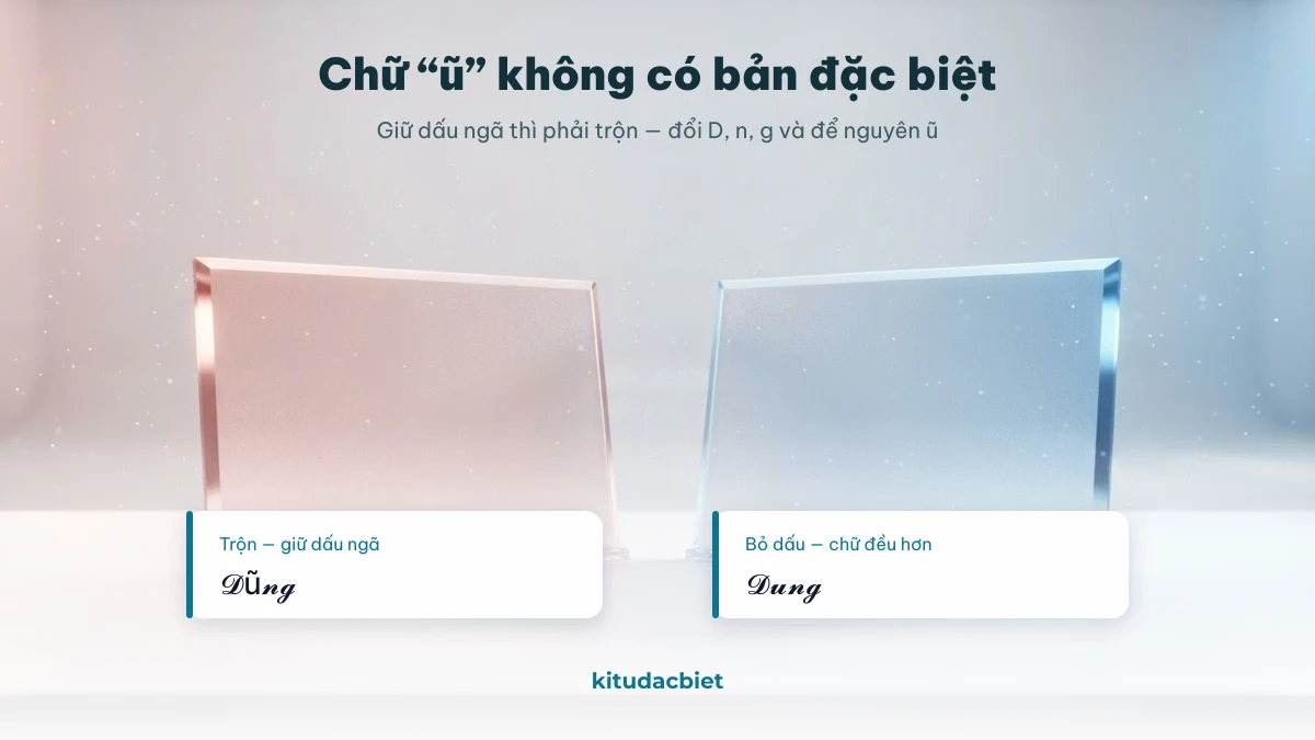 Giữ dấu ngã hay bỏ dấu khi đổi kiểu chữ tên Dũng