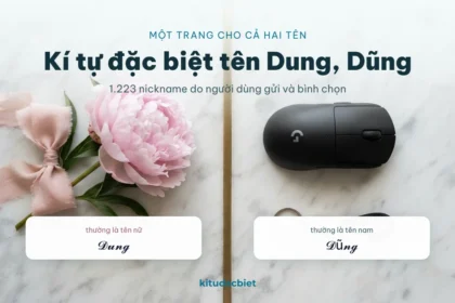 Kí tự đặc biệt tên Dung và tên Dũng
