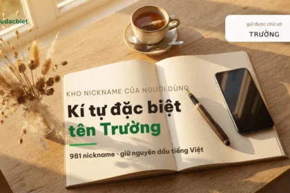 Kí tự đặc biệt tên Trường giữ nguyên dấu tiếng Việt