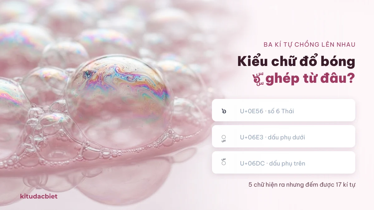 Kiểu chữ đổ bóng ghép từ ba kí tự Unicode