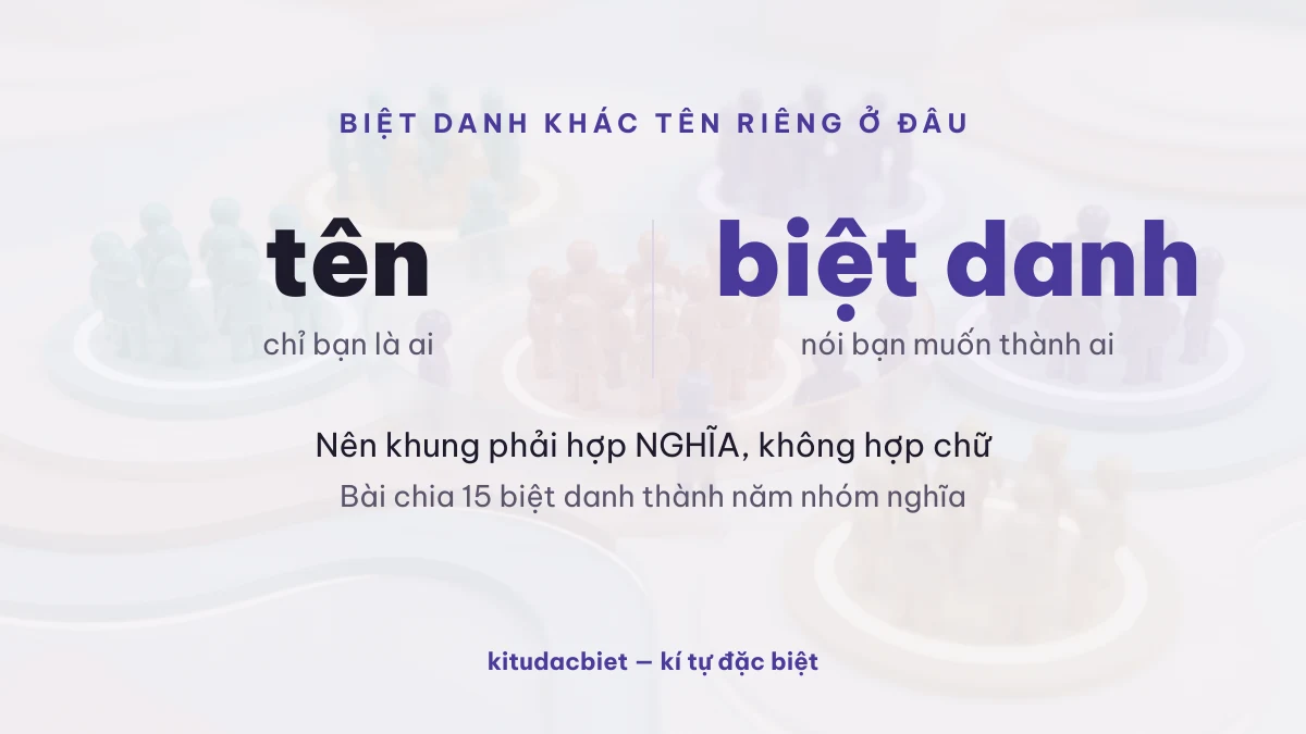 Tên chỉ bạn là ai còn biệt danh nói bạn muốn thành ai