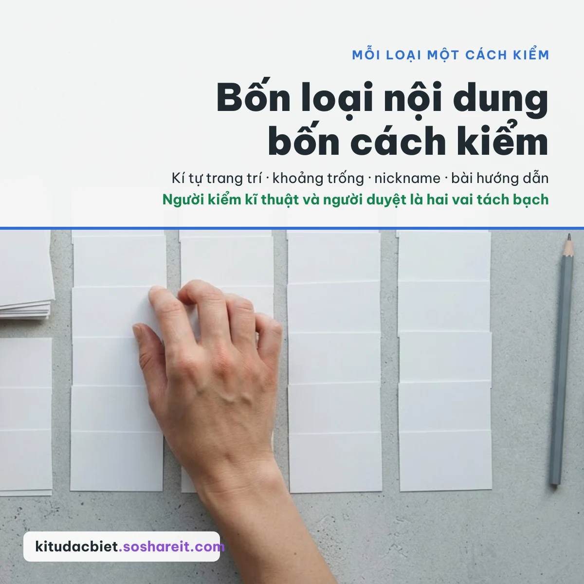 Bốn loại nội dung kí tự, bốn cách kiểm Bốn nhóm nội dung kí tự và cách kiểm riêng của từng nhóm