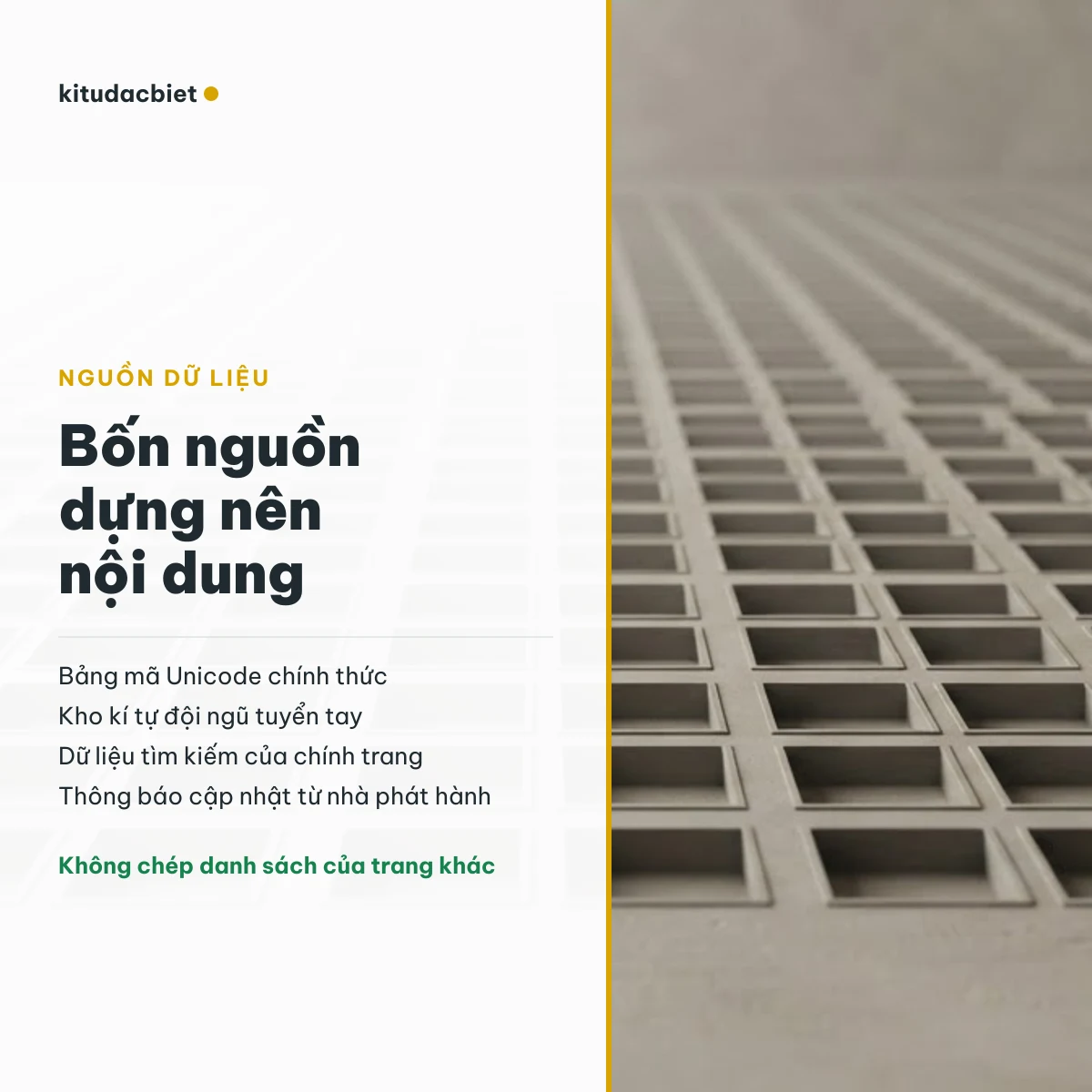 Bốn nguồn dữ liệu Kí Tự SoShareIT dùng để dựng nội dung kí tự đặc biệt