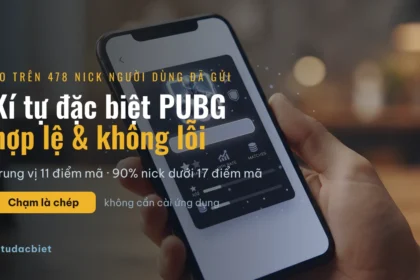 Kí tự đặc biệt PUBG hợp lệ hiển thị trên màn hình hồ sơ người chơi