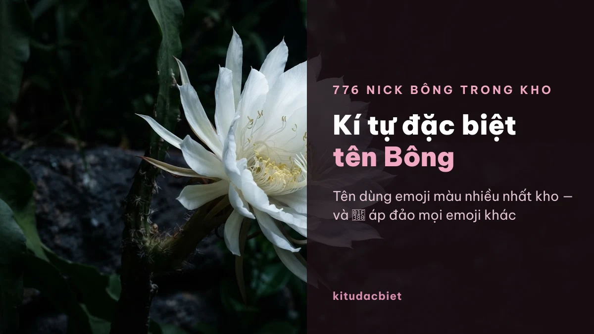 Kí tự đặc biệt tên Bông với emoji hoa và nơ