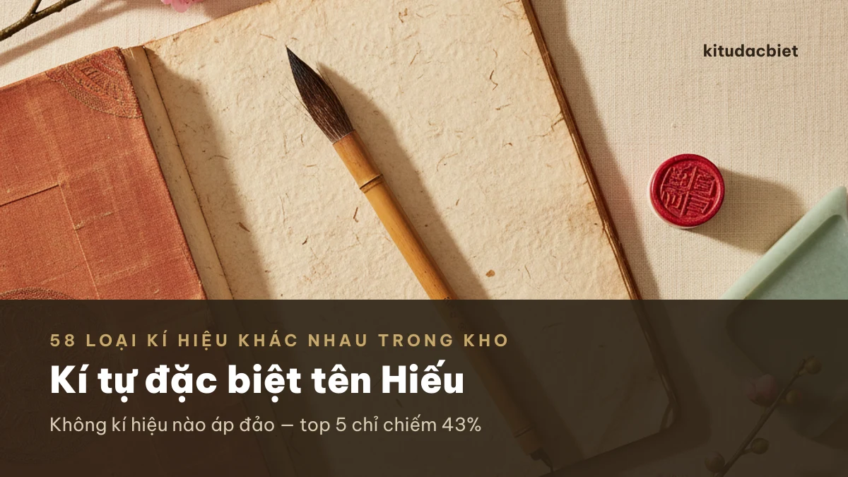 Kí tự đặc biệt tên Hiếu bên cuốn gia phả cũ