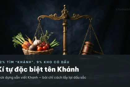 Kí tự đặc biệt tên Khánh có dấu sắc trên nền xanh ngọc