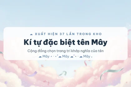Kí tự đặc biệt tên Mây trên nền mây pastel