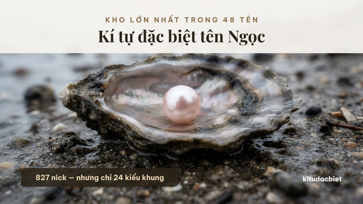 Kí tự đặc biệt tên Ngọc bên viên ngọc trai
