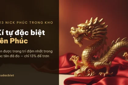 Kí tự đặc biệt tên Phúc với trang trí vàng kim