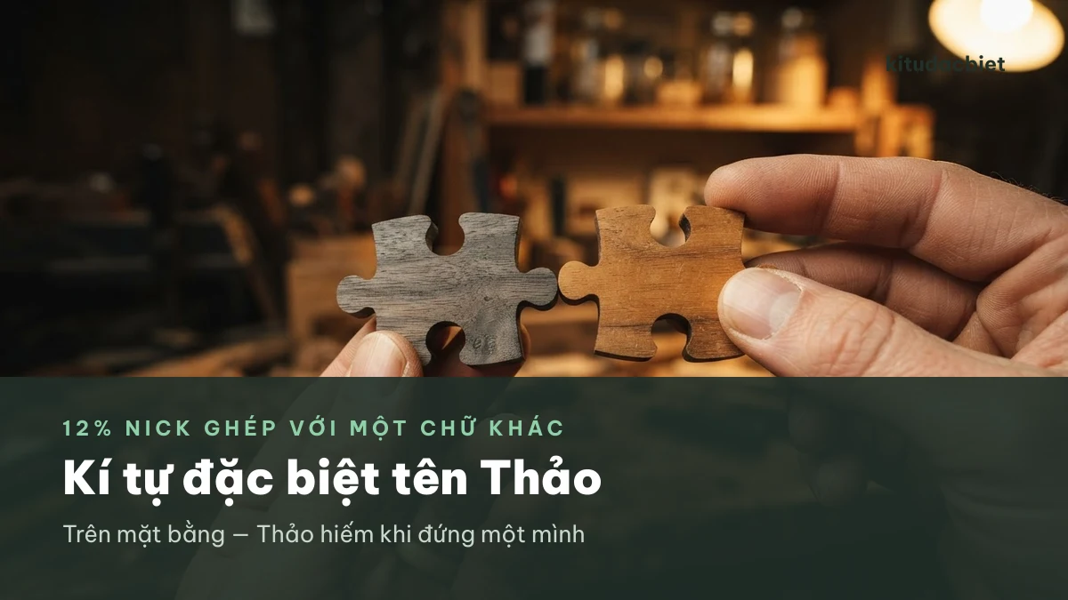 Kí tự đặc biệt tên Thảo với hai mảnh ghép khớp nhau