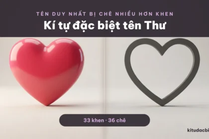Kí tự đặc biệt tên Thư với bố cục chia đôi