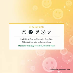Kí Tự Mặt Cười ☺ ツ ❤️ 146 Mẫu Đẹp Chép 1 Chạm 2026