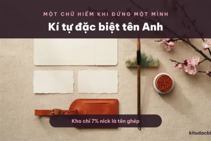 Kí tự đặc biệt tên Anh trên bàn viết thư pháp