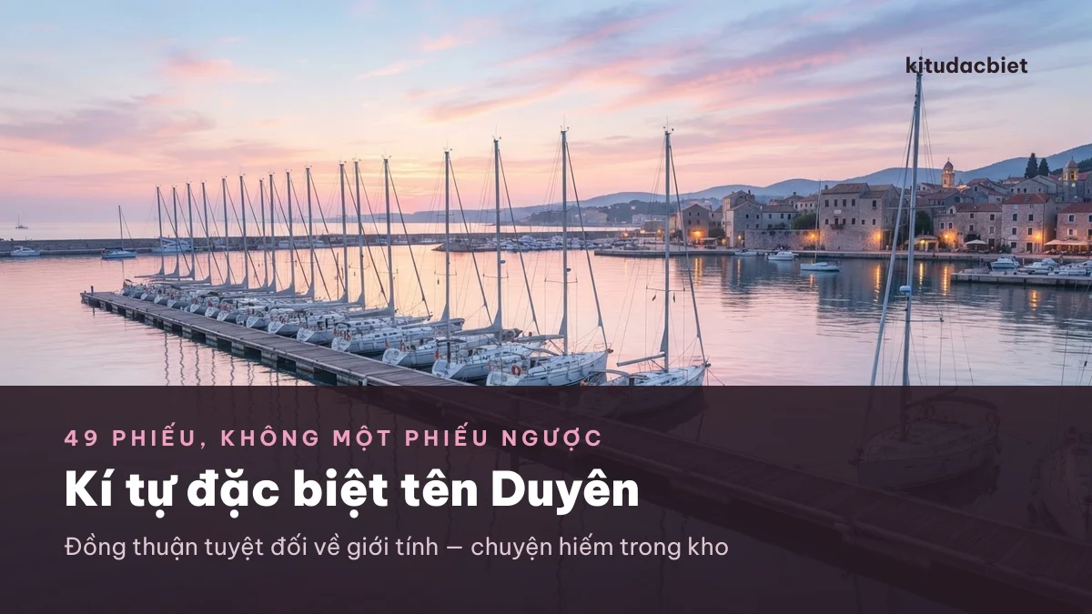 Kí tự đặc biệt tên Duyên với dãy thuyền cùng hướng