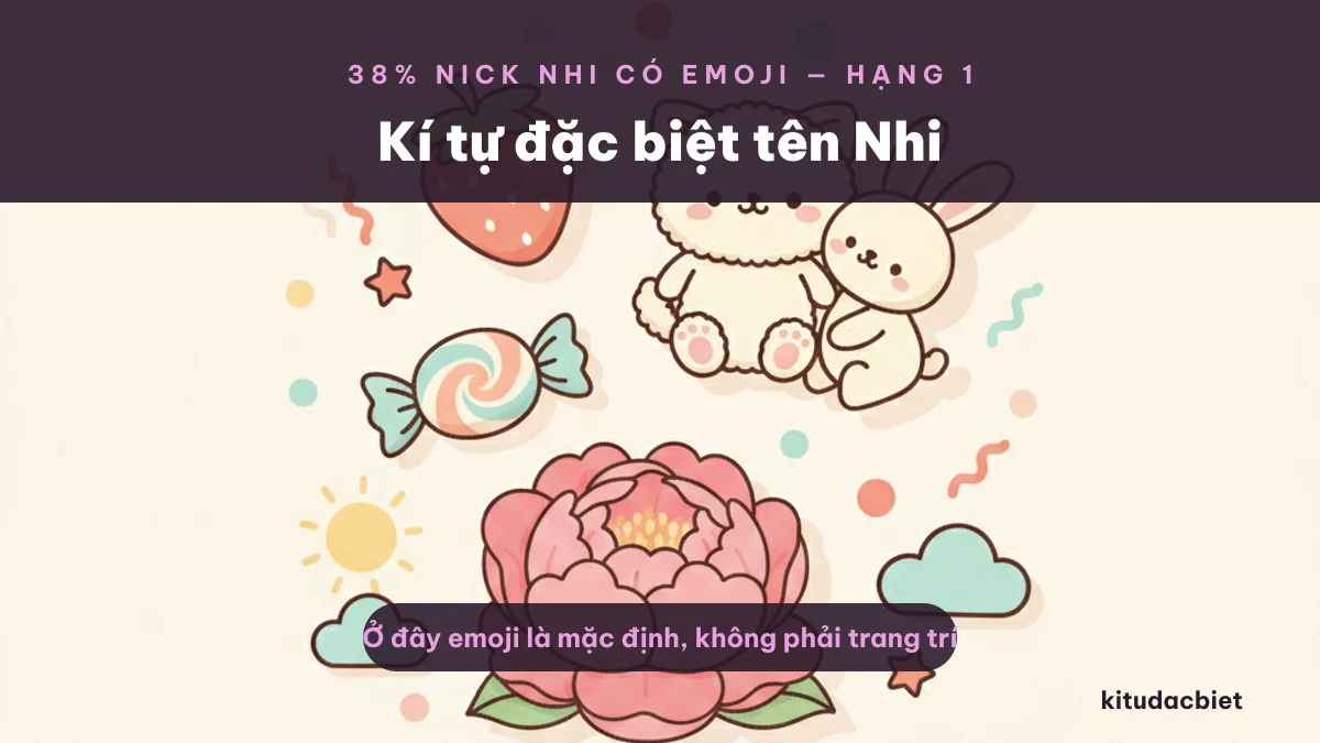 Kí tự đặc biệt tên Nhi với nhiều emoji