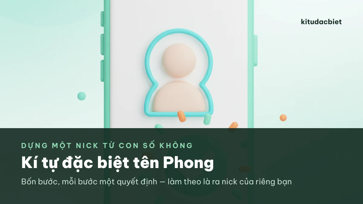 Kí tự đặc biệt tên Phong với màn hình lưu tên thành công