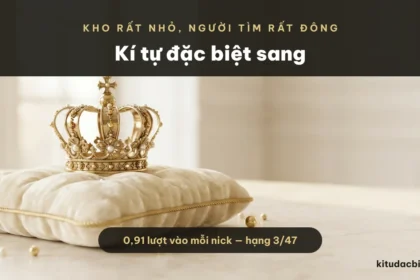Kí tự sang chảnh vương miện kim cương trên nền vàng