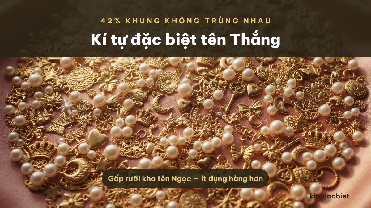Kí tự đặc biệt tên Thắng bên nhiều chiếc chìa khoá vàng khác nhau