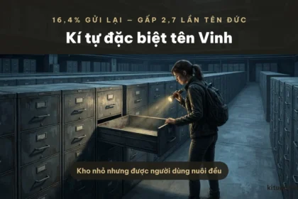 Kí tự đặc biệt tên Vinh với tỉ lệ giữ lại 16,4%