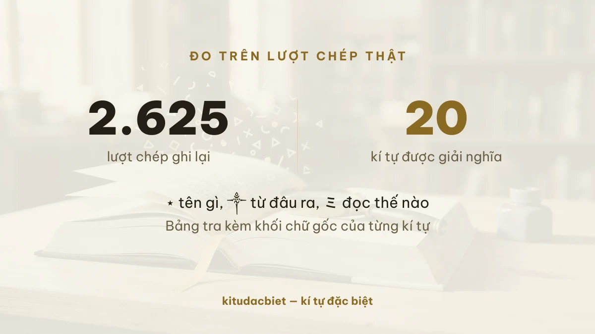 2.625 lượt chép thật và 20 kí tự được giải nghĩa