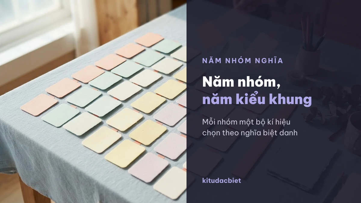 Năm nhóm biệt danh mỗi nhóm một kiểu khung