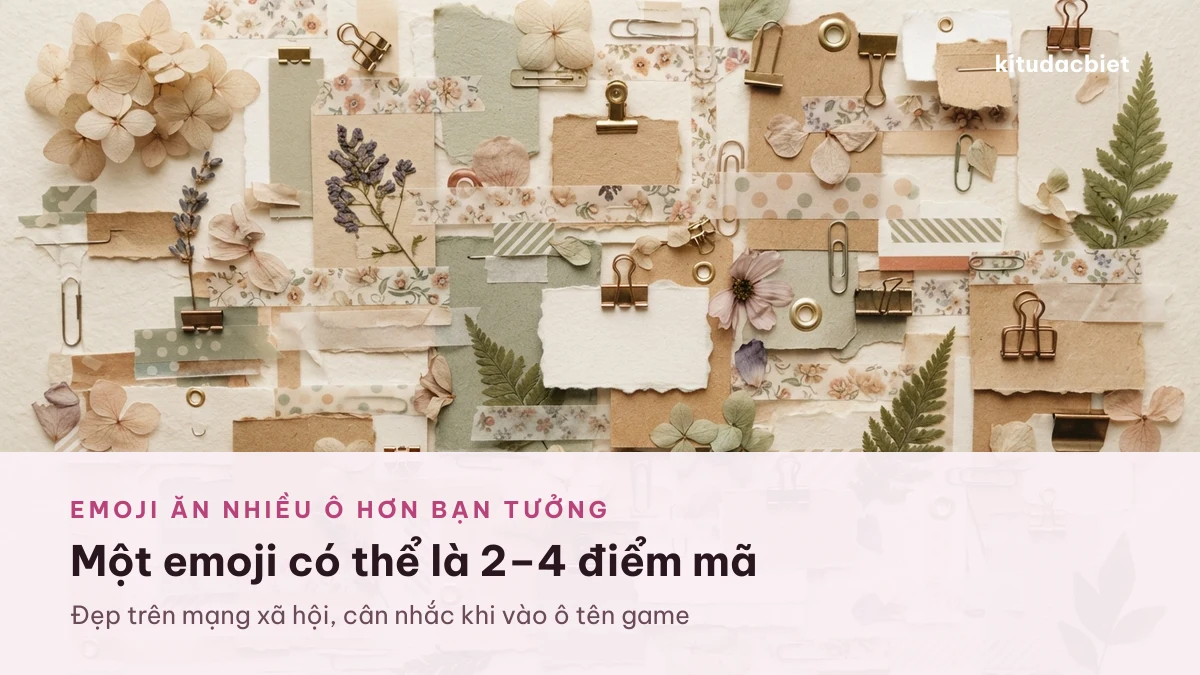 Một emoji có thể chiếm hai đến bốn điểm mã trong ô tên