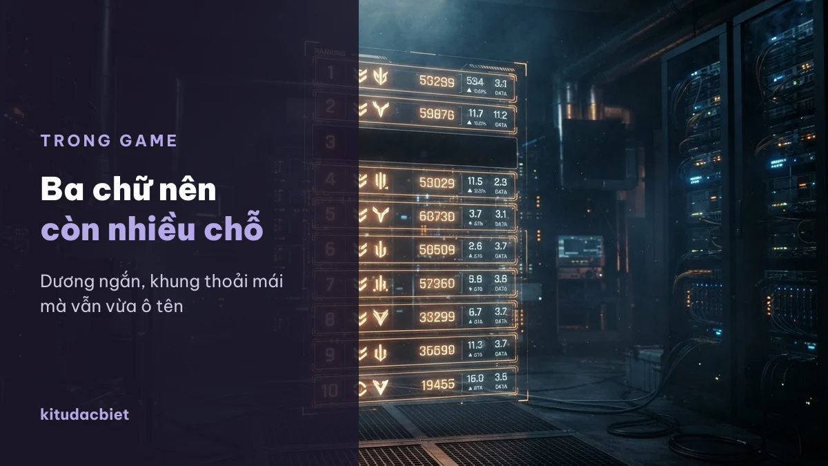 Nick Dương ba chữ nên còn nhiều chỗ cho khung trang trí