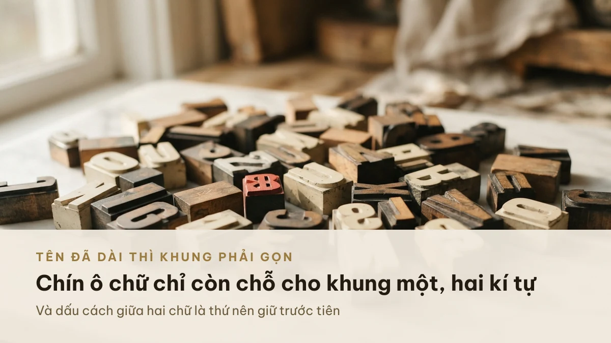 Tên chín ô chữ chỉ còn chỗ cho khung một đến hai kí tự