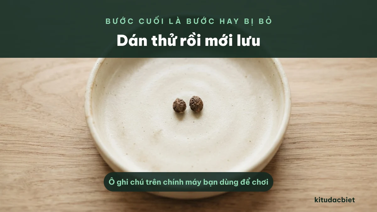 Dán thử nick vào ô ghi chú trước khi lưu vào game