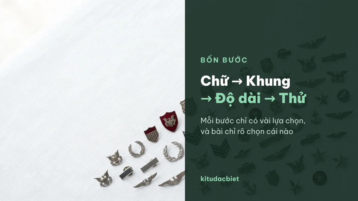Bốn bước chọn chữ, khung, độ dài rồi thử nick Phong